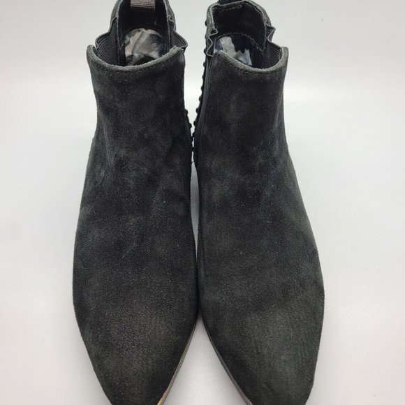 $240 Ted Baker Arwenth Black Suede Embellished Chelsea Ankle Boots, US Sz 6,5 - Picture 4 of 8